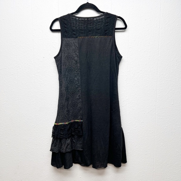 Vintage Sylc Camisa Dress S/M Y2K Embroidered Whimsigoth Fairygoth 3D Floral - Picture 6 of 12